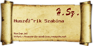 Huszárik Szabina névjegykártya